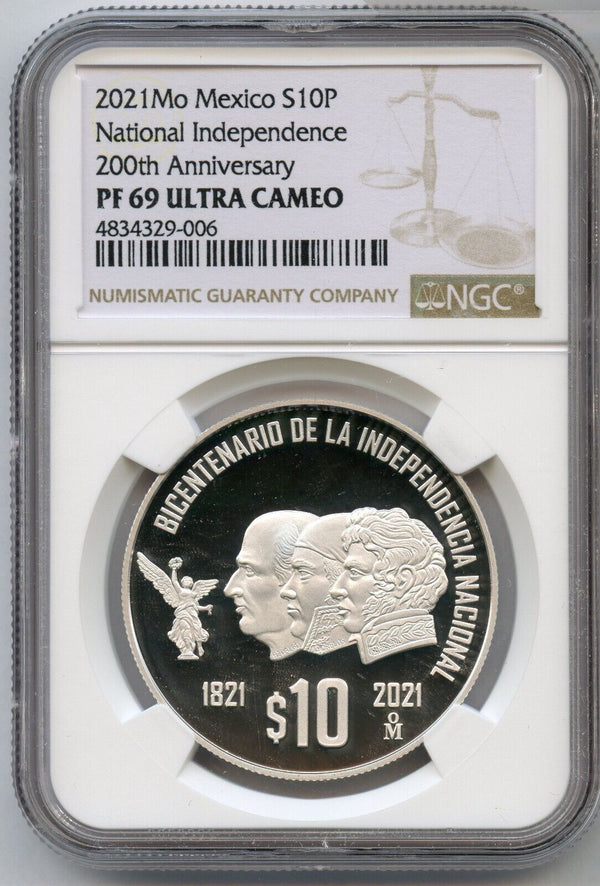 2021 Mexico National Independence Bicentennial Silver Proof NGC PF69 Coin JN991