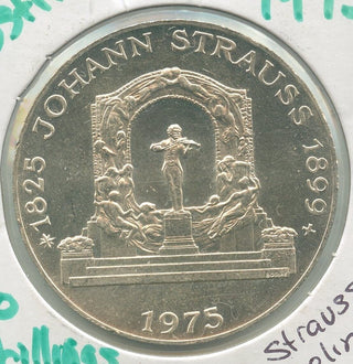1975 Austria 150th Ann Of Birth Of Johann Strauss Silver 100 Schillings - KR498