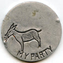 My Party Vintage Political Spinner Token Coin Republican Democrat Medal - CC836