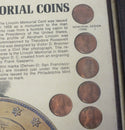 Lincoln Memorial Cent Pennies 1959 - 1971 Coin Set Collection Display Frame B700