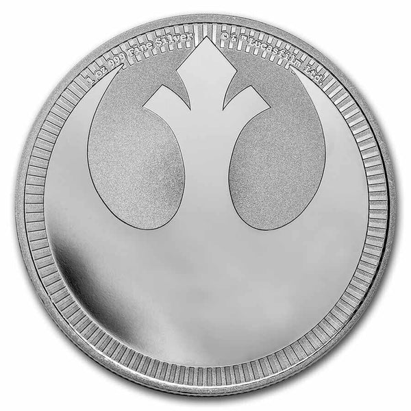2022 Star Wars Rebel Alliance 1 Oz .999 Silver $2 Two Dollars Niue Coin BU JN577