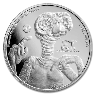 2022 E.T. Extra Terrestrial 999 Silver 1 oz Coin $2 Niue BU Alien -  JP275