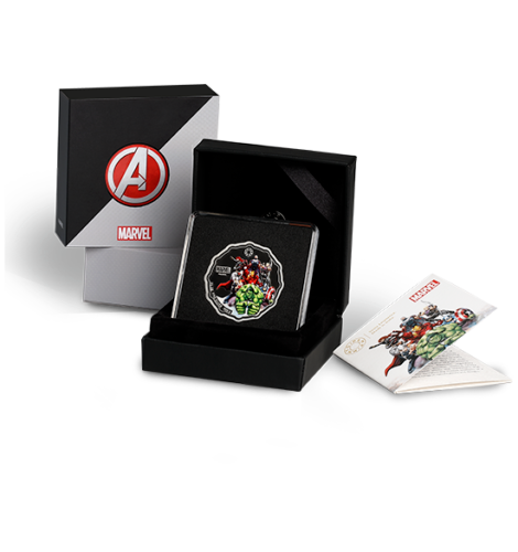 2022 The Avengers MARVEL Comics 1 Oz Silver Proof Colorized Coin PAMP - JP228