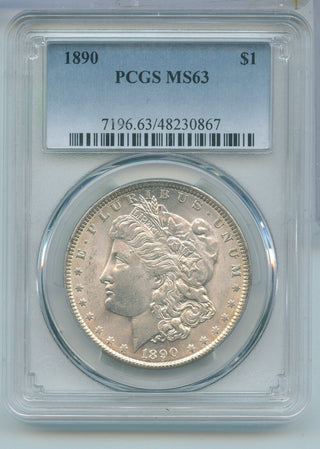 1890-P Silver Morgan Dollar $1 PCGS MS63 Philadelphia Mint - KR654