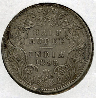 1899 India Coin Half Rupee - Empress Victoria - G360