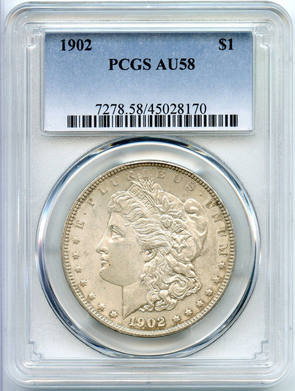 1902 Morgan Silver Dollar PCGS AU58 Certified - Philadelphia Mint - A12
