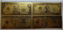 Lot of 7 Federal Reserve Gold Foil Novelty Note $100 $50 $10  $5 $2 $1 Set GFS06