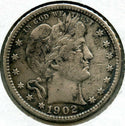 1902 Barber Silver Quarter - Philadelphia Mint BP785