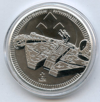 2021 Star Wars Millennium Falcon 1 Oz Silver $2 Niue Coin w/ Bag - JN952