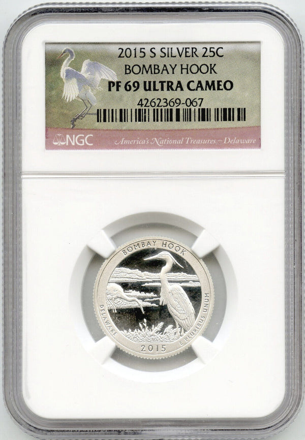 2015-S Bombay Hook Proof Silver Quarter NGC PF 69 Ultra Cameo  -DN617