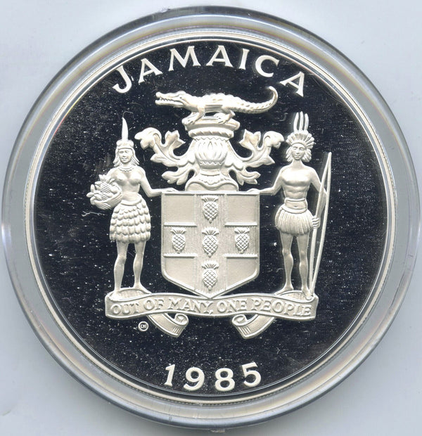 1985 Humpback Whale Jamaica $25 Proof Silver Coin & Case - A453