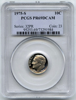 1975-S Roosevelt Proof Dime PCGS PR69 DCAM Certified - San Francisco Mint - E301