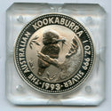1993 Australian Kookaburra 1 Oz 999 Silver $1 Dollar Coin Square Capsule - JN331