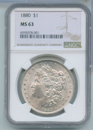 1880-P Silver Morgan Dollar $1 NGC MS63 Philadelphia Mint - KR628