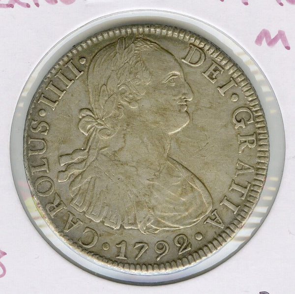 1792 Mexico Coin 8 Reales Carolus Spanish Colony -Moneda Mexicana- DN196