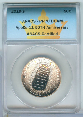2019-S ANACS PR70 DCAM Apollo 11 50TH Anniversary San Francisco Mint -ER782