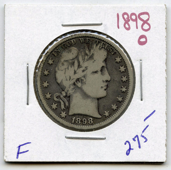 1898-O Barber Silver Half Dollar - New Orleans Mint - A685