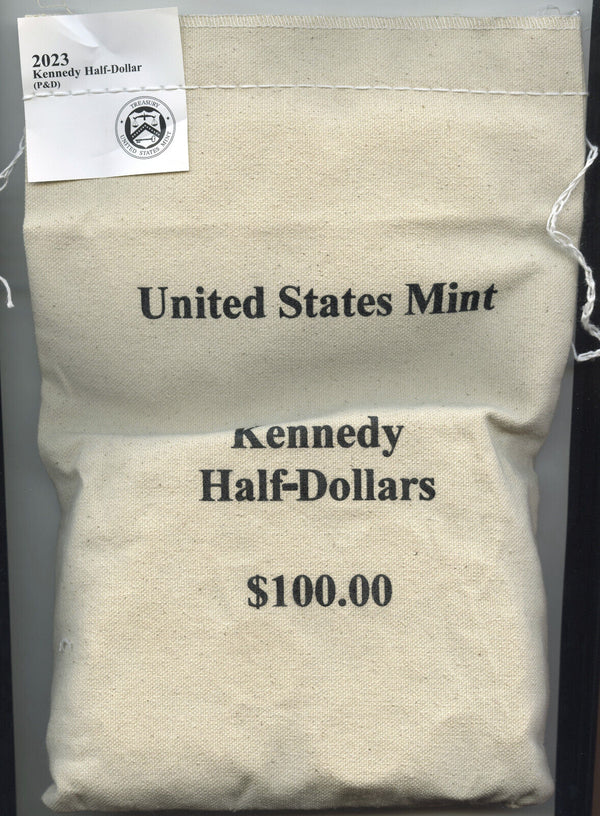 2023 Kennedy Half Dollars P & D United States Mint $100 Sealed Bag - E278