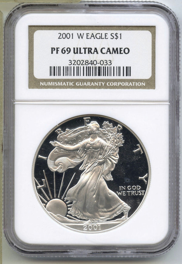 2001-W American Eagle 1 oz Proof Silver Dollar NGC PF69 Ultra Cameo - B747