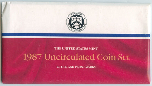 1987-P & D US Uncirculated Mint Set 10 Coin Set United States Philadelphia