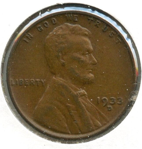 1933-D Lincoln Wheat Cent Penny - Denver Mint - CA274