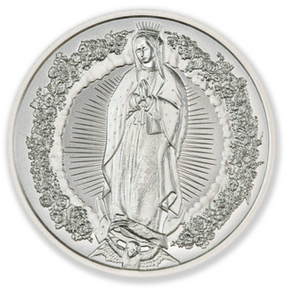Our Lady Virgin of Guadalupe 1 Oz 999 Fine Silver Round Medallion - JP583