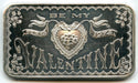 Be My Valentine 1974 Art Bar 999 Silver 1 oz Ingot Medal Vintage Love - CC994