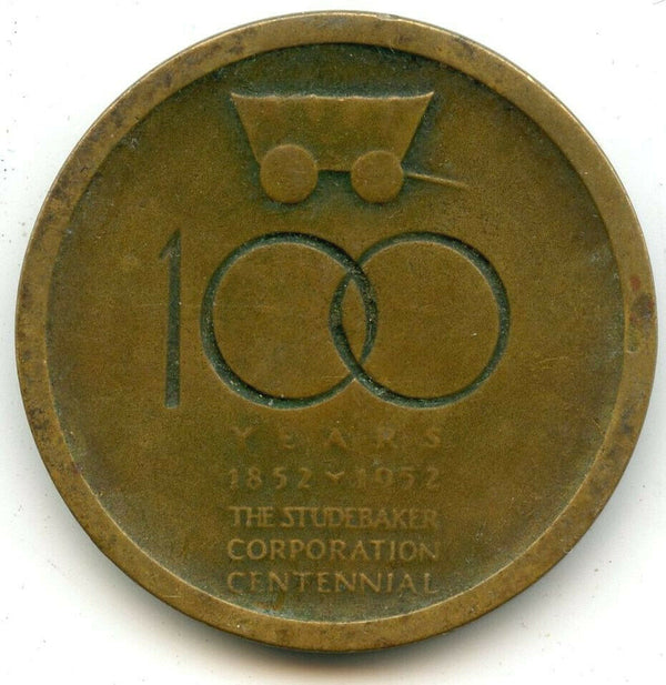 1852 - 1952 Studebaker Corporation Centennial First Century Medal Round - BX977