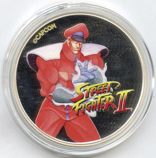 Bison Street Fighter 2021 Fiji 999 Silver 1 oz Proof Colored Coin Capcom - G435