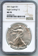2021 American Eagle 1 oz Silver Dollar NGC MS70 Certified T2 Type 2 - CC533