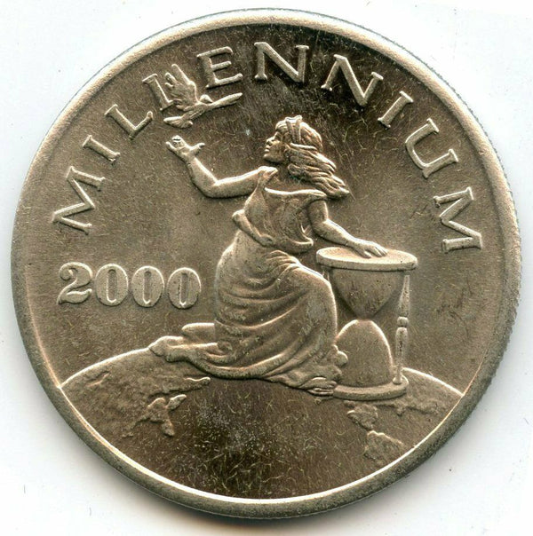 2000 Millennium Commemorative $10 Coin Liberia & COA Certificate - BX393