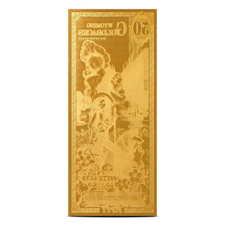 50 Wyoming Goldback 24KT 1/20 Oz 999 Gold Foil Note Currency Bullion 2024