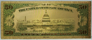 1928 $50 US Gold Certificate Novelty 24K Gold Foil Plated Note Bill 6