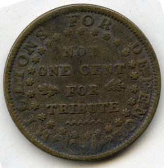 1841 Webster Credit Current Van Buren Metallic Hard Times Token - E720