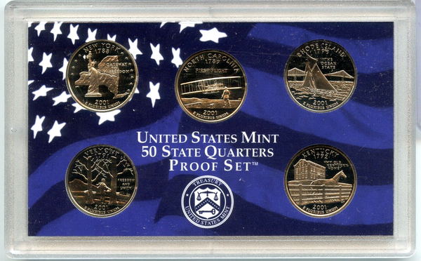 2001 United States 50 State Quarters -Coin Proof Set - US Mint OGP