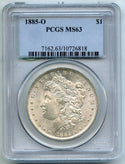 1885-O Morgan Silver Dollar PCGS MS63 Certified - New Orleans Mint - CC769