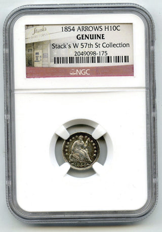 1854 Arrows Seated Liberty Half Dime NGC Genuine Stack's W 57th St - B517