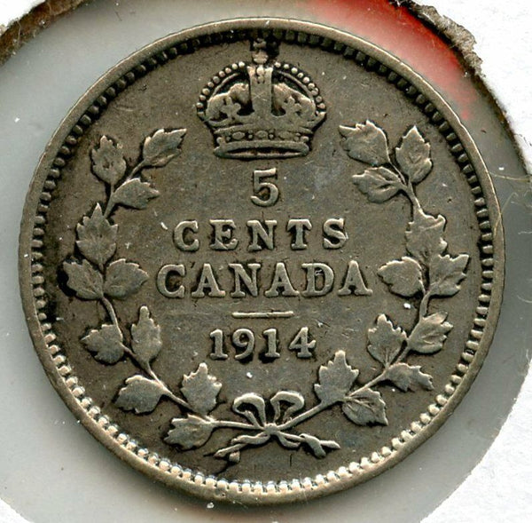 1914 Canada Coin 5 Cents - King George V - BQ932