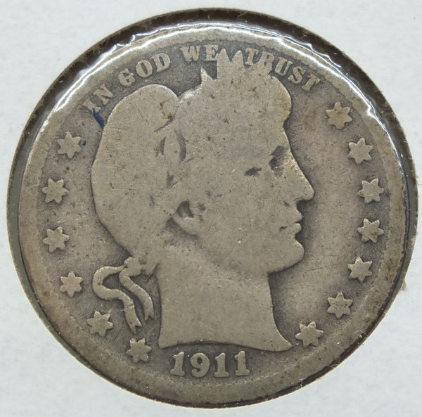 1911-D Barber Quarter Silver - Denver Mint - BD288