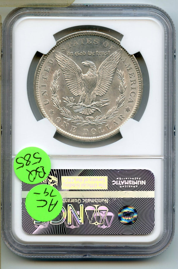 1890 Morgan Silver Dollar NGC Unc Details $1 Improperly Cleaned - BQ585