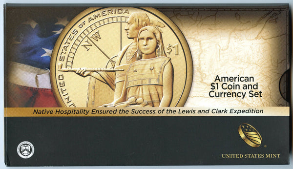 2014 Native American $1 Coin & Currency Set Hospitality Lewis and Clark - CC738