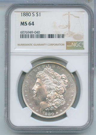 1880-S Silver Morgan Dollar $1 NGC MS64 San Francisco Mint - KR633