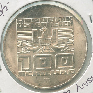 1975 Austria 50th Anniversary Of Schilling Silver 100 Schillings - KR496