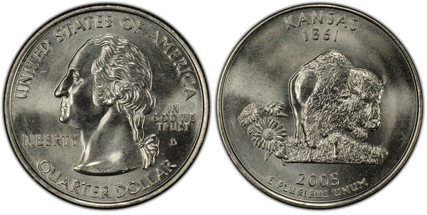 2005-D Kansas Statehood Quarter 25C Uncirculated Coin Denver mint 068