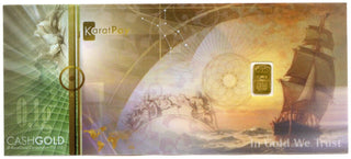 Karatbars 1/10 Gram 999.9 Gold Bar .10g 24k Nadir KaratPay Note - JP413