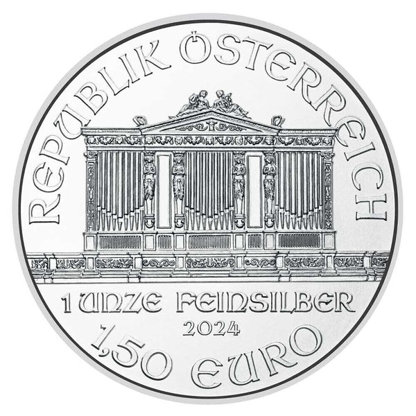 2024 Austria Philharmonic 1 Oz 999 Silver 1.5 Euro Coin Gem Uncirculated - JP685