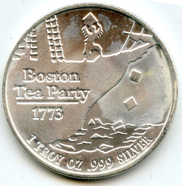 Boston Tea Party 999 Silver 1 oz Art Medal Round Don't Tread On Me - CA283