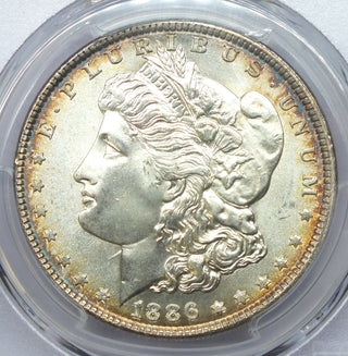 1886 Morgan Silver Dollar PCGS & CAC MS66+ Certified - Toning Toned - B74