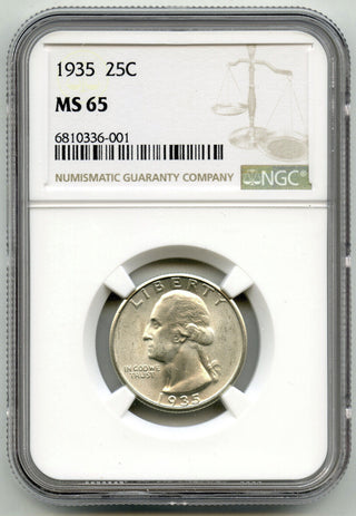 1935 Washington Silver Quarter NGC MS65 Certified - Philadelphia Mint - G42