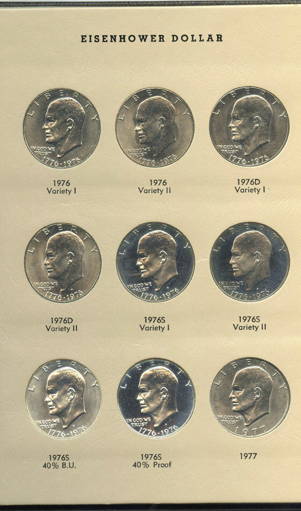 Eisenhower Ike Dollars 1971 - 1978 Set Dansco Coin Album 8176 Folder - A811
